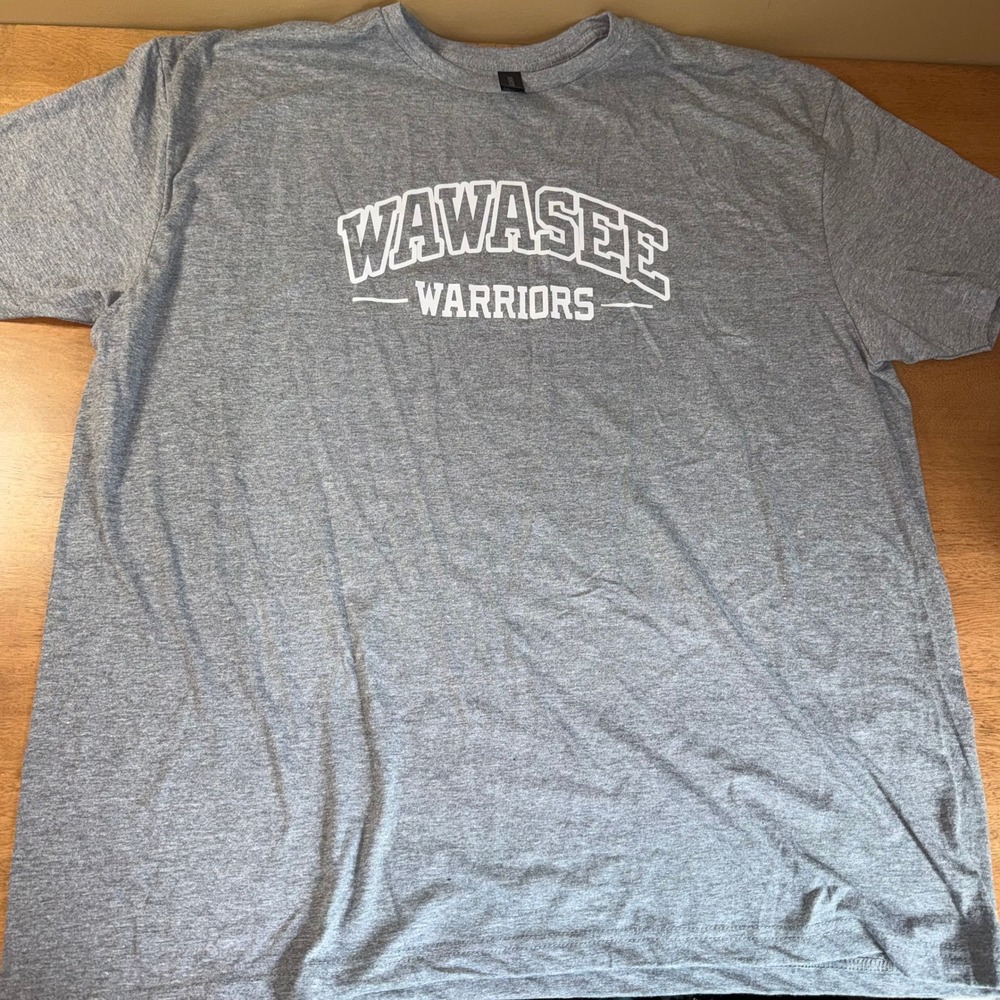 Gildan Softstyle Wawasee Warriors T-Shirt Gray Graphic Tee Mens 2XL
